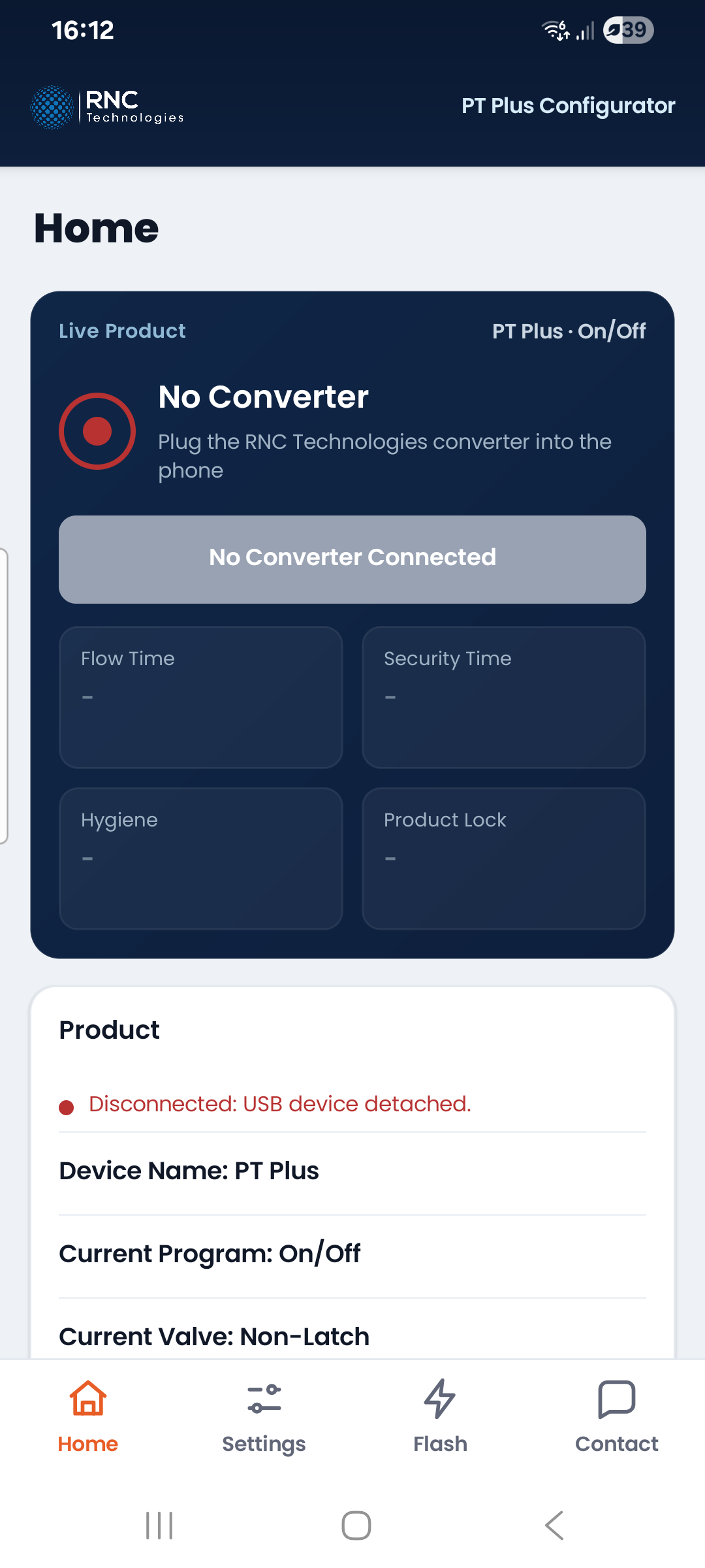 No converter connected